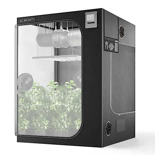 AC Infinity CLOUDLAB 866 Advance Grow Tent, 60”x60”x80” Thickest 1 in. Poles, Highest Density 2000D Diamond Mylar Canvas, 5x5 for Hydroponics Indoor Growing