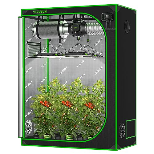 VIVOSUN S538 5x2 Grow Tent, 60"x32"x80" High Reflective Mylar with Observation Window and Floor Tray for Hydroponics Indoor Plant for VS2000/VSF4300