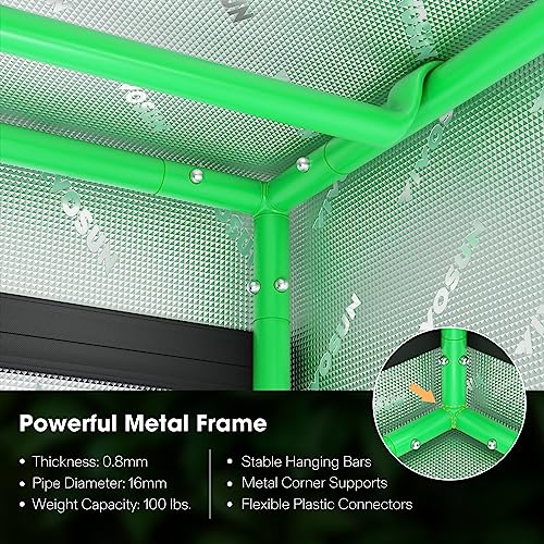 VIVOSUN S448 4x4 Grow Tent, 48"x48"x80" High Reflective Mylar with Observation Window and Floor Tray for Hydroponics Indoor Plant for VS4000/VSF4300