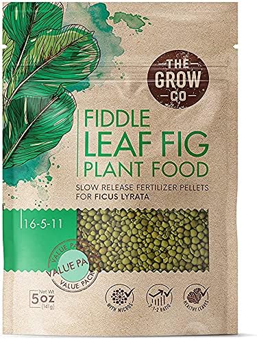 Fiddle Leaf Fig Tree Plant Food - Slow Release Fertilizer Pellets for Potted Figs - Steady Nutrients to Grow Healthy Indoor and Outdoor Ficus Plants (5 oz)