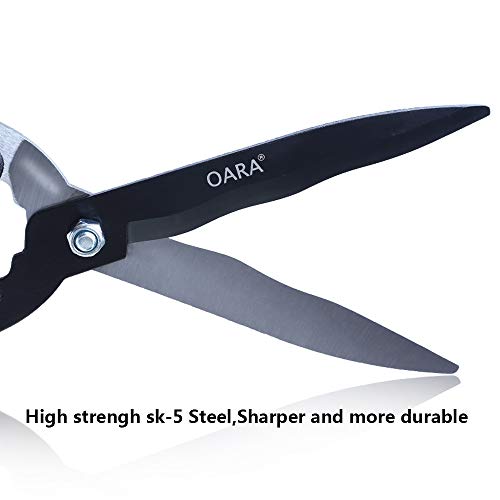 OARA Garden Hedge Shears forTrimming Borders, Boxwood, and Bushes, Hedge Clippers & Shears with Comfort Grip Handles,21 Inch Carbon Steel Bush Cutter