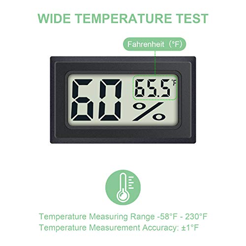 4-Pack Mini Digital Thermometer Hygrometer Indoor Humidity Monitor Temperature Humidity Gauge Meter with Fahrenheit (℉) for Humidors, Greenhouse, Garden, Cellar, Closet, Fridge Etc by DWEPTU
