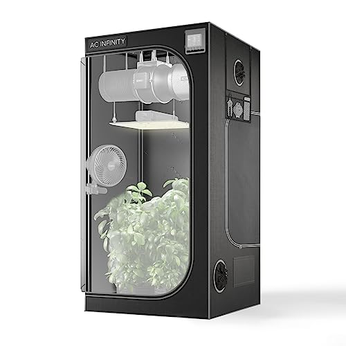 AC Infinity CLOUDLAB 733 Advance Grow Tent, 36”x36”x72” Thickest 1 in. Poles, Highest Density 2000D Diamond Mylar Canvas, 3x3 for Hydroponics Indoor Growing