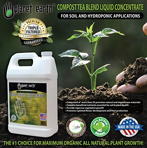 Planet Earth Natural Organic Based Compost Tea. The Ultimate Organic Fertilizer - Triple Filtered Liquid hydroponic Nutrient (Gallon)