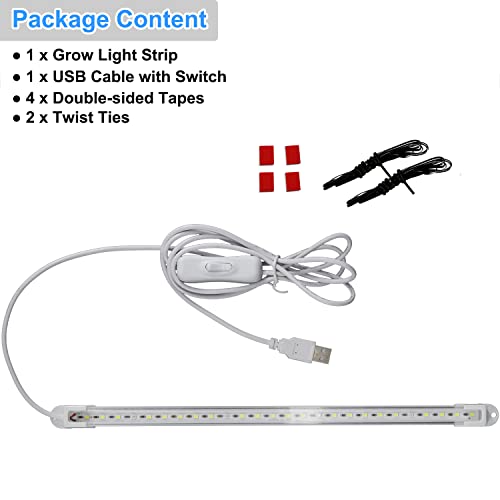 Elftia LED Grow Light Strip for Indoor Plants, Full Spectrum Sunlike Plant Lights Growing Lamps for Hydroponics Succulent Veg and Flowers (Not Includes Adapter)