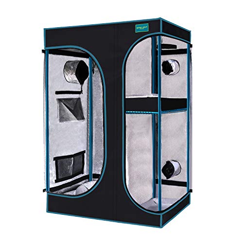 OPULENT SYSTEMS 2-in-1 Grow Tent 36”x24”x53” Mylar Reflective Water-Resister Hydroponic Growing Tent with Observation Window, Removable Floor Tray and Tool Bag for Indoor Plant Growing Systems