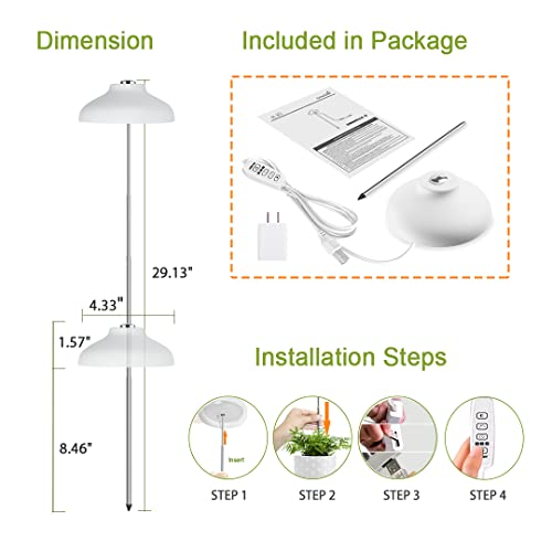 GrowLED LED Umbrella Plant Grow Light, Herb Garden, Height Adjustable, Automatic Timer, UL Adapter Included, Ideal for Plant Grow Novice Or Enthusiasts, Various Plants, DIY Decoration, White