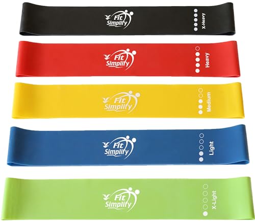 5-Piece Fit Simplify Resistance Loop Bands Set with Guide and Bag