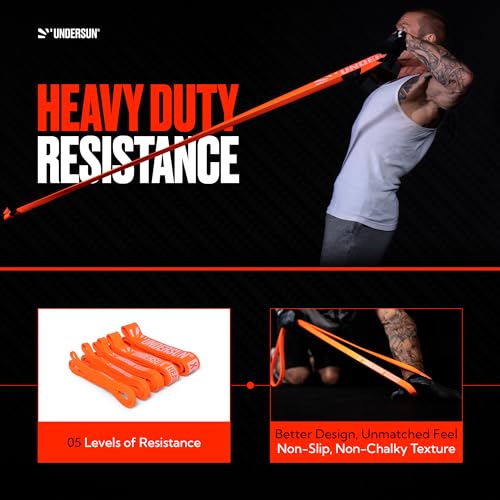 Undersun 5-Level Resistance Bands Set with Workout Program