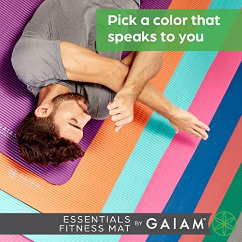 Gaiam Essentials Thick Teal Yoga Mat with Strap