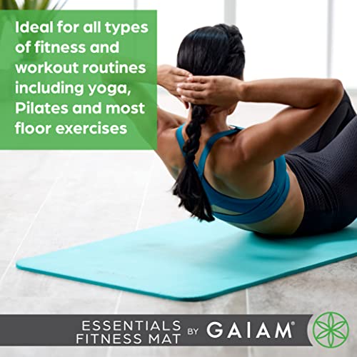 Gaiam Essentials Thick Teal Yoga Mat with Strap