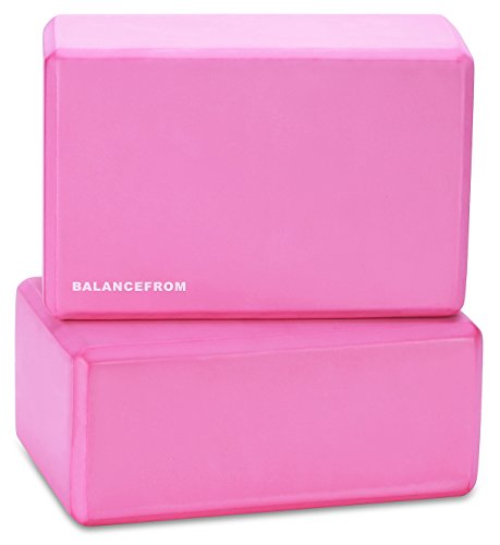 2 High Density Yoga Blocks for Home Fitness, Pink