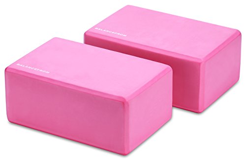 2 High Density Yoga Blocks for Home Fitness, Pink