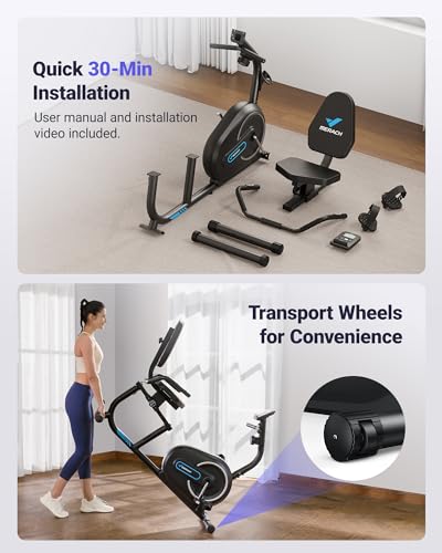 MERACH Recumbent Exercise Bike with Bluetooth and App