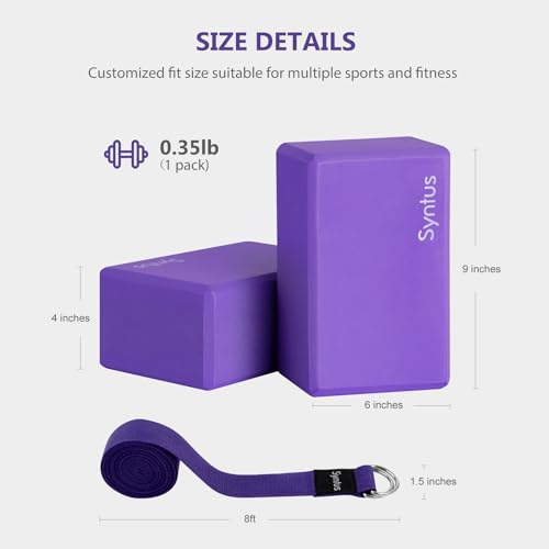 Syntus Yoga Block and Strap Set - Purple