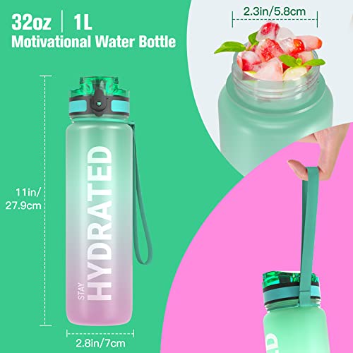 Sahara Sailor 32oz Motivational Sports Water Bottle - BPA Free