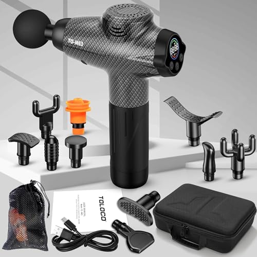 TOLOCO Deep Tissue Massage Gun with 12 Heads