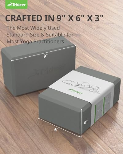 Premium EVA Foam Yoga Blocks 2-Pack (963 Gray)