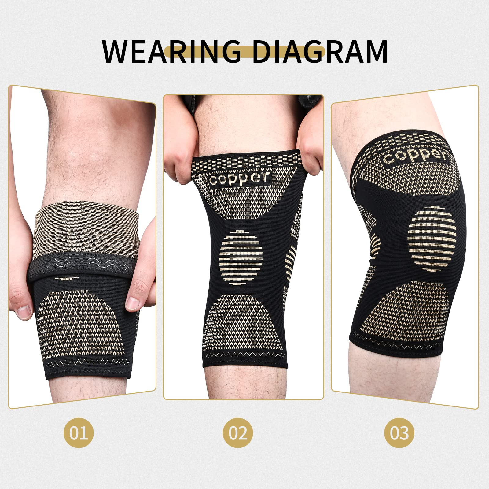 Copper Knee Sleeves for Sport Joint Support