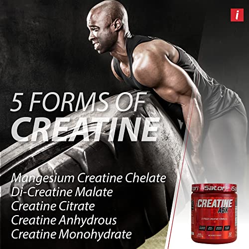 iSatori Creatine A5X Advanced Creatine Blend- Creatine Monohydrate & MagnaPower- Betaine Anhydrous, Build Lean Muscle & Improve Recovery – Pre-Workout and Post Workout-Unflavored (50 Servings)