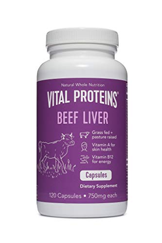 Vital Proteins Grass-Fed Desiccated Beef Liver Pills - (120 Capsules, 750mg Each)