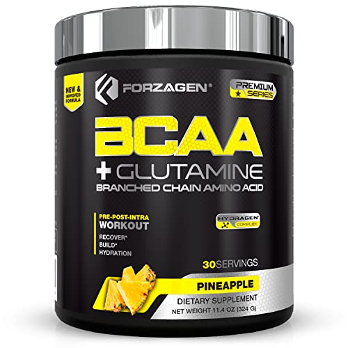 Forzagen BCAA Powder with Glutamine 30 Servings, Branched Chain Amino Acid Powder, Recovery Post Workout, Build, Hydration Available 4 Flavors
