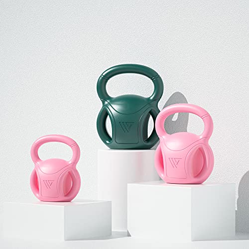 10 lb Kettlebell Weight with Three-handles for Russian Twists AB Exercise, Weightlifting and Core Training All-Purpose Fitness Exercise Home Gym [2022 Latest-Pink]