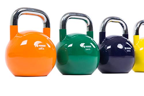 POWERT Competition Kettlebell|Premium Quality Coated Steel|Ergonomic Design|Great for Weight Lifting Workout & Core Strength Training& Muscle Building|Color Coded (D-12KG)