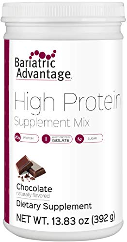 Bariatric Advantage High Protein Supplement Mix, 20 Grams Whey Protein Isolate Low Sugar with 100 Calories Per Serving - Chocolate, 14 Servings