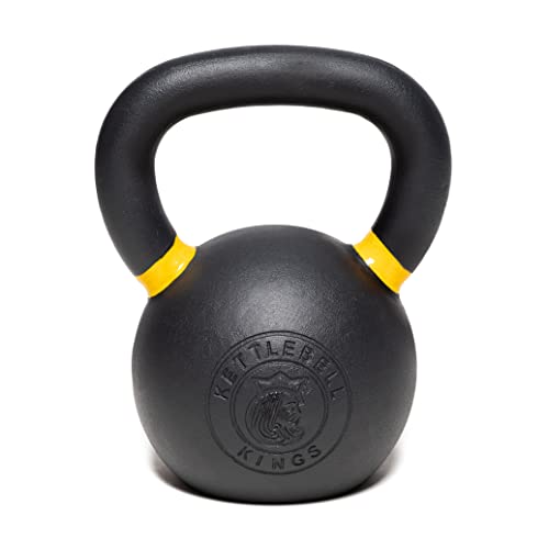 Kettlebell Kings Powder Coated Kettlebell Weights (5-90LB) For Women & Men | Durable Coating for Grip Strength, Rust Prevention, Longevity | American Style Weight Increments