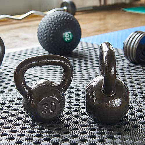 Signature Fitness Everyday Essentials All-Purpose Solid Cast Iron Kettlebell, Gray