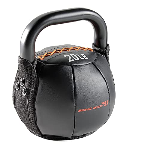 Bionic Body Soft Kettlebell with Handle for Weightlifting, Conditioning, Strength and core Training 20lb BBKB-20