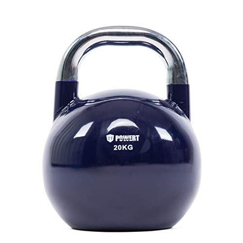 POWERT Competition Kettlebell|Premium Quality Coated Steel|Ergonomic Design|Great for Weight Lifting Workout & Core Strength Training& Muscle Building|Color Coded (F-20KG)