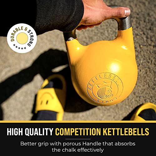 Kettlebell Kings | Competition Kettlebell Weights For Women & Men | Designed For Comfort in High Repetition Workouts | Superior Balance For Better Workouts (16 KG)