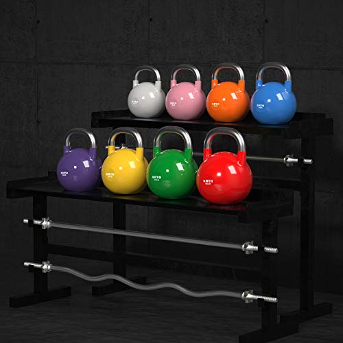 KHTO Kettle Bells – Competition Kettlebell 25 LB – Professional Grade Kettlebell for Fitness, Weightlifting, Core Training – Durable and Strong Design – 10-50 LB Color-Coded Collection