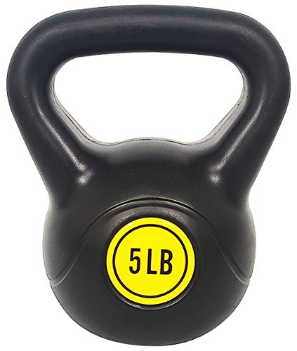 Sporzon! Wide Grip Kettlebell Exercise Fitness Weight Set, Includes 5 lbs, 10 lbs, 15 lbs, 20lbs, Multicolor