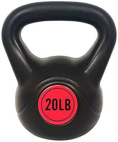 Sporzon! Wide Grip Kettlebell Exercise Fitness Weight Set, Includes 5 lbs, 10 lbs, 15 lbs, 20lbs, Multicolor