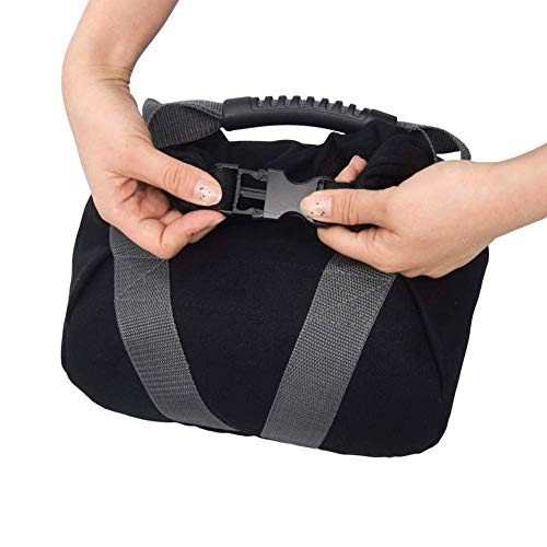 2 Pcs Adjustable Canvas-Kettlebell-Sandbag wtih Handle for Training Home Training, Yoga, Fitness (Black)