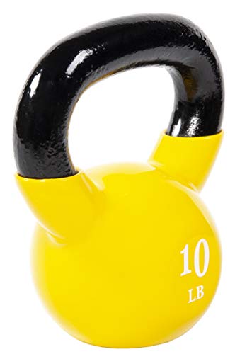 BalanceFrom Everyday Essentials All-Purpose Color Vinyl Coated Kettlebell, 10 Pounds