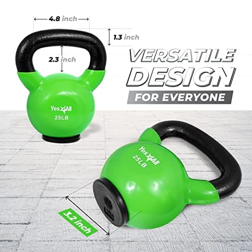 Yes4All Vinyl Coated Kettlebell Set - Multicolor Options