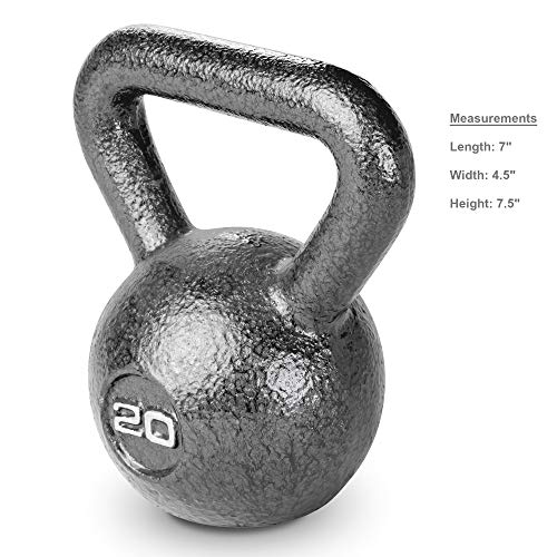 Marcy Hammertone Kettlebells, Ideal Workout Weights For Home Gym, Cast Iron, Black, 20lbs HKB-020