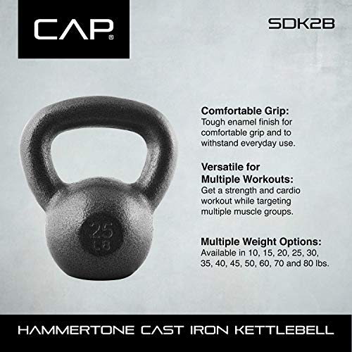31.8kg Medium Cast Iron Kettlebell by Cap Barbell