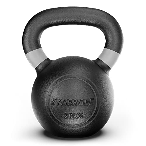 Synergee 20kg Cast Iron Kettlebell Weights for Strength Training, Conditioning and Functional Fitness