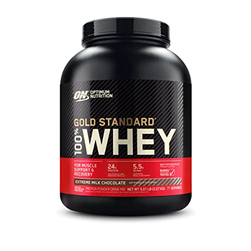 Optimum Nutrition Gold Standard 100% Whey Protein Powder, Extreme Milk Chocolate, 5 Pound (Packaging May Vary)