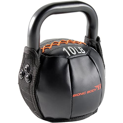 Bionic Body Soft Kettlebell with Handle - 10, 15, 20, 25, 30, 35, 40 Lb. for Weightlifting, Conditioning, Strength and Core Training (BBKB-10)