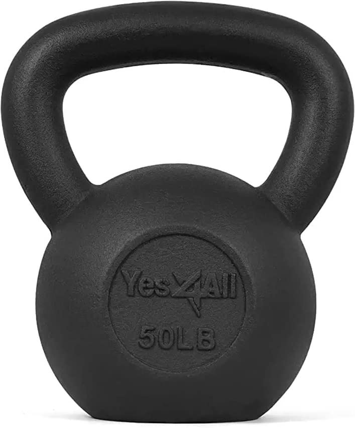 Yes4All Solid Smooth Cast Iron Kettlebell weight 50lbs
