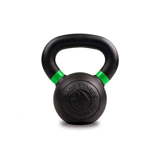 RAGE Fitness Powder Coated Kettlebells For Strength Training, (6kg, 8kg, 10kg, 12kg, 16kg, 20kg - SOLD INDIVIDUALLY), Conditioning and Crossfit Training, Pound and Kilogram Markings, Color Coded