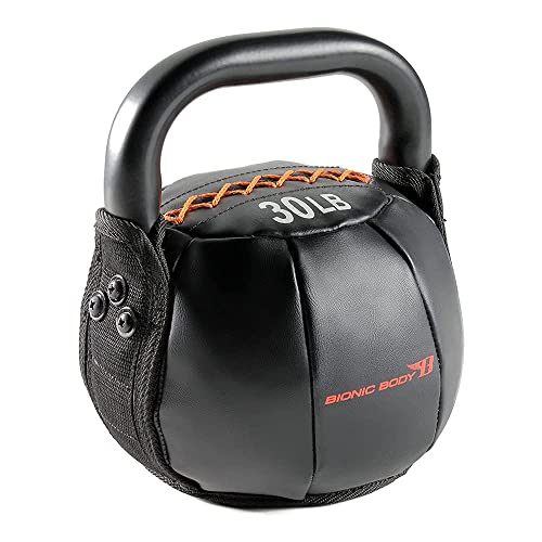 Bionic Body Soft Kettlebell with Handle for Weightlifting, Conditioning, Strength and core Training 30lb BBKB-30