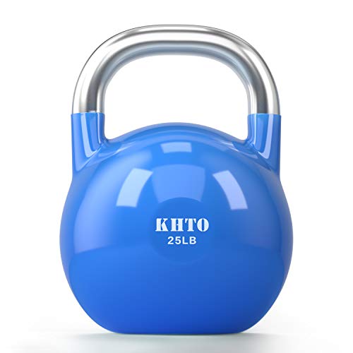 KHTO Kettle Bells – Competition Kettlebell 25 LB – Professional Grade Kettlebell for Fitness, Weightlifting, Core Training – Durable and Strong Design – 10-50 LB Color-Coded Collection