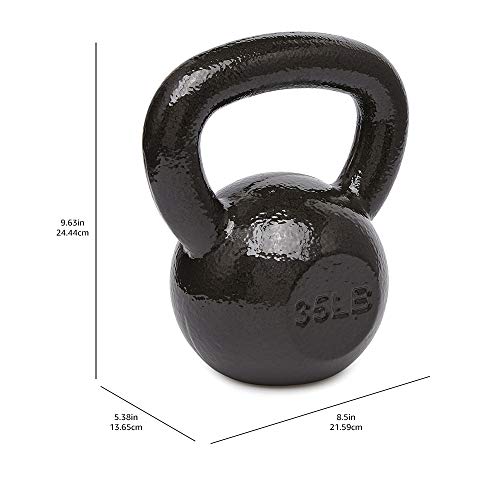 Amazon Basics Cast Iron Kettlebell with Enamel Finish, 35-Pound, Black